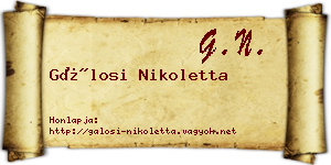 Gálosi Nikoletta névjegykártya